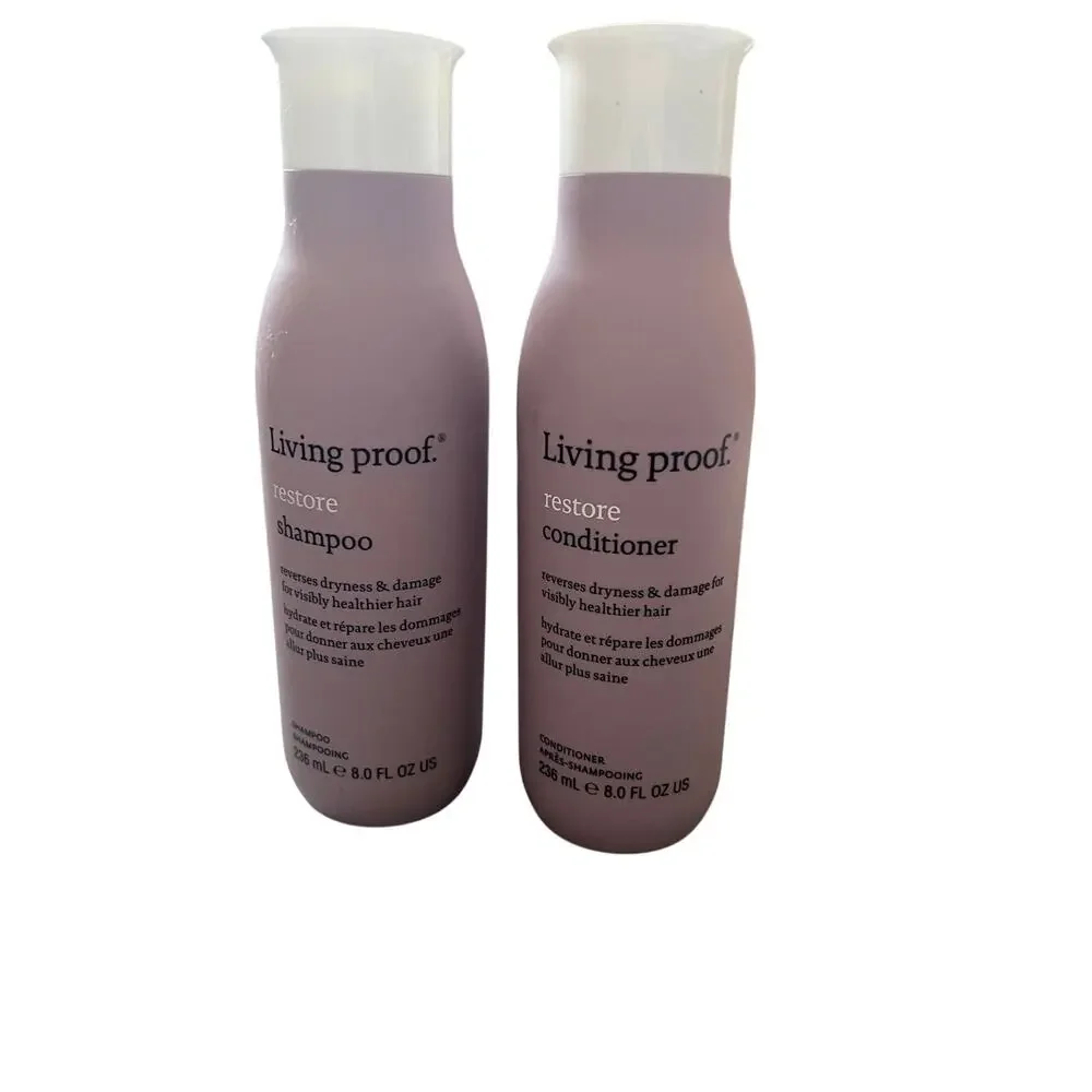 Living Proof Restore Shampoo & Conditioner Duo Set 8.0 Fl Oz Each Full Size